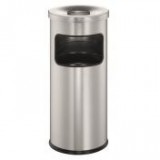 Tűzálló szemetes, kerek, hamutartóval, DURABLE "Safe", ezüst