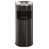Tűzálló szemetes, kerek, hamutartóval, DURABLE "Safe", fekete