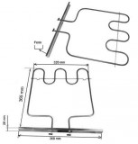 Tűzhely alkatrész Alsó fűtőbetét 1100W WHIRLPOOL, Indesit K644MS tűzhelyhez ew04544