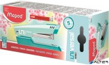 Tűzőgép, 24/6, 26/6, 20 lap, MAPED 'Universal Metal Half-Strip Pastel', pasztell türkiz