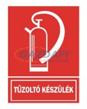 "Tűzoltó készülék" Utánvilágító tábla, 150x200mm