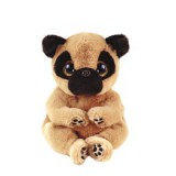 Ty Beanie Bellies plüss figura IZZY, 15 cm - barna kutya fekete fülekkel (3)