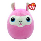 Ty Squishy Beanies párna alakú plüss figura LANA, 30 cm - rózsaszín láma (1)
