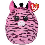 Ty Squishy Beanies párna alakú plüss figura ZOEY, 30 cm - rózsaszín zebra (1)