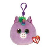 Ty Squishy Beanies plüss figura ROSETTE, Clip 8,5 cm - lila unikornis (3)