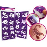 TyToo: Sárkányok és gyíkok csillámtetoválás sablon szett 21db