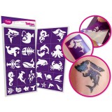 TyToo: Tengeri állatok csillámtetoválás sablon szett 26db