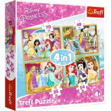 Trefl: Boldog Disney hercegnők egy napja 4 az 1-ben puzzle