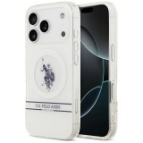 U.S. Polo Assn. US Polo DH és alsó csíkos logó MagSafe tok iPhone 17 Pro fehérhez