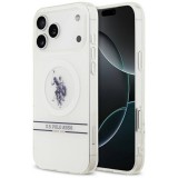 U.S. Polo Assn. US Polo DH és alsó csíkos logó MagSafe tok iPhone 17 Pro Max Fehér