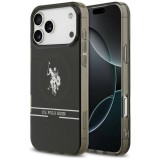 U.S. Polo Assn. US Polo DH és alsó csíkos logó MagSafe tok iPhone 17 Pro Max fekete
