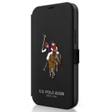 U.S. Polo Assn. US Polo USFLBKP12LPUGFLBK iPhone 12 Pro Max 6,7" fekete könyv Polo Embroidery Collection telefontok