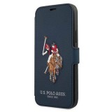 U.S. Polo Assn. US Polo USFLBKP12LPUGFLNV iPhone 12 Pro Max 6,7" kék könyvtok Polo Embroidery Collection