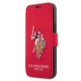 U.S. Polo Assn. US Polo USFLBKP12SPUGFLRE iPhone 12 mini 5,4" piros könyvtok Polo Embroidery Collection