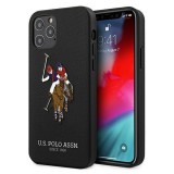 U.S. Polo Assn. US Polo USHCP12LPUGFLBK iPhone 12 Pro Max 6,7" fekete Polo Embroidery Collection telefontok