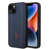 U.S. Polo Assn. US Polo USHCP14MPFAV iPhone 14 Plus 6.7" tengerészkék Leather Stitch tok