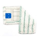 UCTEM PLAS Mophuzat zsebes-füles 2 lyukú 50 cm mikroszálas fehér zöld csíkokkal_MY043WP