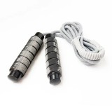 Ugrálókötél, fonatolt, szivacs markolattal, 300 cm, 8 mm, PRO-Sport - Szürke