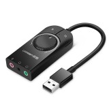 UGREEN 15 cm-es USB külső hangkártya fekete (40964) (UG40964) - Hangkártya