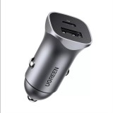 Ugreen 30780 mobiltelefon töltő Univerzális Fekete Szivargyújtó Gyorstöltés Automatikus (30780)