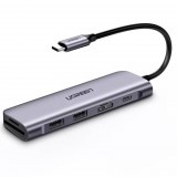 Ugreen 6-in-1 USB C PD USB 3.2 Gen 1 (3.1 Gen 1) Type-C Ezüst (UG70411)