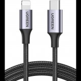 Ugreen 60759 mobiltelefon kábel Fekete, Ezüst 1 M USB C Lightning (60759)