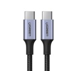 UGREEN adatkábel (Type-C - Type-C, 5A, PD gyorstöltő, 100W, 200cm, cipőfűző) FEKETE