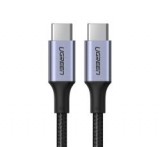 Ugreen adatkábel (Type-C - Type-C, 5A, PD gyorstöltő, 100W, 200cm, cipőfűző) FEKETE