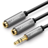 UGREEN AUX audio elosztó jack kábel 3.5mm 0.2m szürke (10532) (UG10532) - Audió kábel