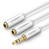 UGREEN AV123 AUX audio elosztó, jack kábel,3.5mm, 0.25m, fehér (10739) (UG10739) - Audió kábel