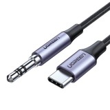 UGREEN AV143 Jack 3,5 mm - USB-C AUX kábel 1m fekete-szürke (30633) (UG30633)