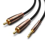 UGREEN AV170 kábel 2x RCA, Cinch, jack, 3.5 mm, 5m, fekete (80849) (UG80849) - Audió kábel