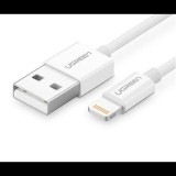 Ugreen cable USB 2.0 A lightning 2m, 5V/2.4A iPhone 7 / 7plus / 6S/ 6 / 6 Plus, iPhone 5s/5c/5, iPad Mini/Mini 2, iPad 1 M Fehér (ugree20728)