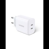 UGREEN CD243 2x USB-C hálózati töltő 40W fehér (10343B) (10343B)