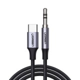 UGREEN CM450 USB-C- AUX mini jack, 3.5mm, kábel, 1m, fekete (20192) (UG20192)
