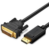 UGREEN DP103 DisplayPort - DVI kábel, FullHD, egyirányú, 2m, fekete (10221) (UG10221) - DisplayPort