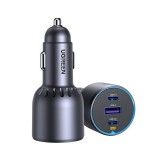 Ugreen EC703 2xUSB-C-USB-A autós töltő, 75W, fekete