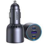 Ugreen EC703 autós töltő USB+2 Type-C aljzat (75W, PD gyorstöltő 3.0) FEKETE