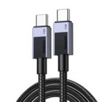 Ugreen L524 adatkábel (Type-C - Type-C, 60W, PD gyorstöltő, 50cm, cipőfűző) SÖTÉTSZÜRKE