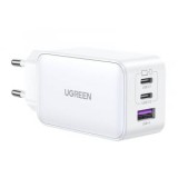 UGREEN Nexode 2x USB-C, 1x USB-A hálózati töltő 65W fehér (15334)