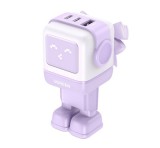 UGREEN NEXODE RG hálózati töltő USB+2 Type-C aljzat (65W, GaN, gyorstöltő, LED kijelző) LILA