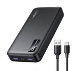 Ugreen PB312 vésztöltő 2 USB+Type-C aljzat (20000mAh, 20W, PD gyorstöltő, LED kijelző) FEKETE
