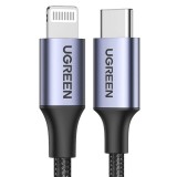 UGREEN PD 3A US304 Lightning USB-C kábel, 2m (fekete)