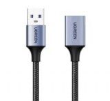 Ugreen US115 adatkábel hosszabbító (USB aljzat - USB, 200cm, cipőfűző) FEKETE