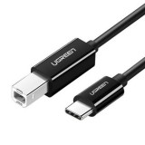 UGREEN US241 USB-C 2.0 - USB-B nyomtatókábel 1m fekete (80811) (ugreen80811)