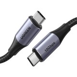 Ugreen US355 USB-C / USB-C gyorstöltő- és adatkábel, 100W, 1m, fekete