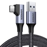 UGREEN US385 USB-USB-C ferde kábel, 3A, 1m, fekete (20299) (UG20299)
