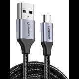 UGREEN USB-USB-C kábel alumínium csatlakozóval, QC3.0, 1m, fekete (60126) (UG60126) - Adatkábel