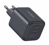 Ugreen X527 hálózati töltő USB+2 Type-C aljzat (45W, GaN, gyorstöltő) SÖTÉTSZÜRKE