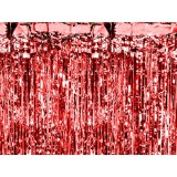 Újévi party függöny piros színben 90x250cm